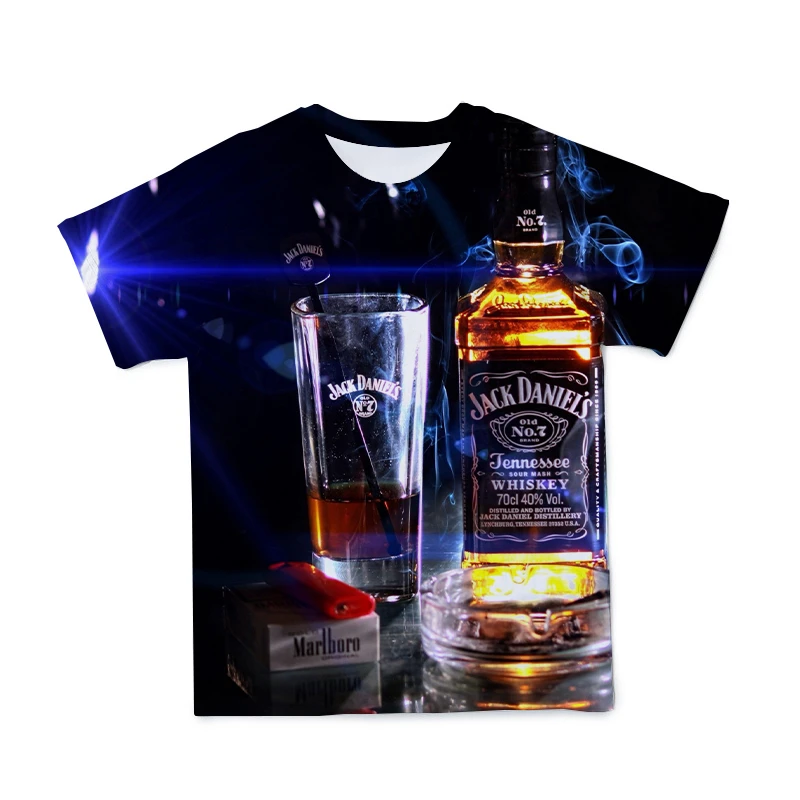

2021 New Summer 3D Tshirts Beer Printed T-shirt For Men Casual Short-Sleeved Men's Clothing T-shirt Fashion Hip-Hop Large Size