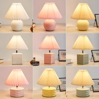 glass led desk lamp for bedroom bedside korean ins style striped mushroom table lamp decor student translucent bedside lamp