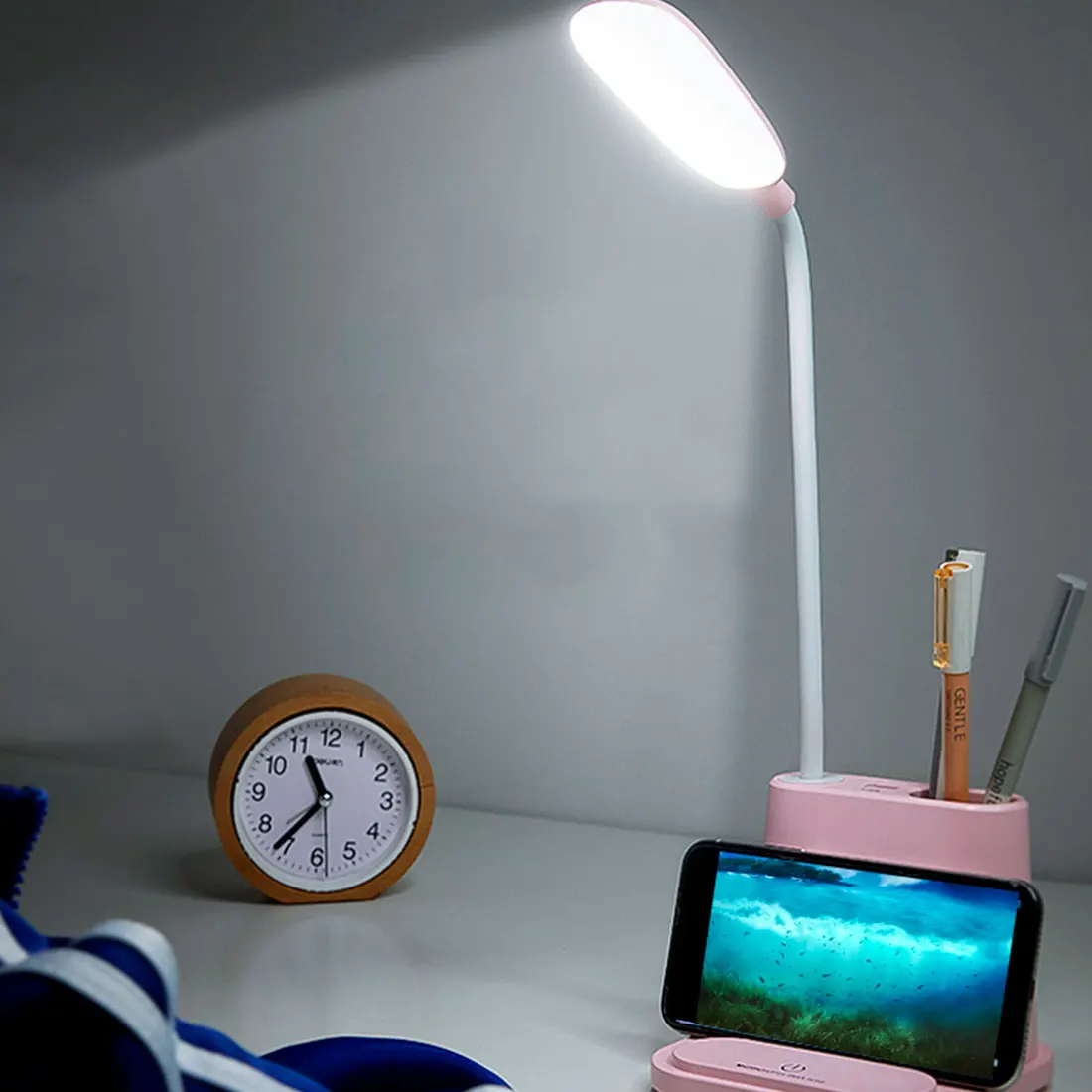 

Touch Dimming Adjustment Table Lamp USB Rechargeable LED Desk Lamp for Children Kids Reading Study Bedside Bedroom Living Room
