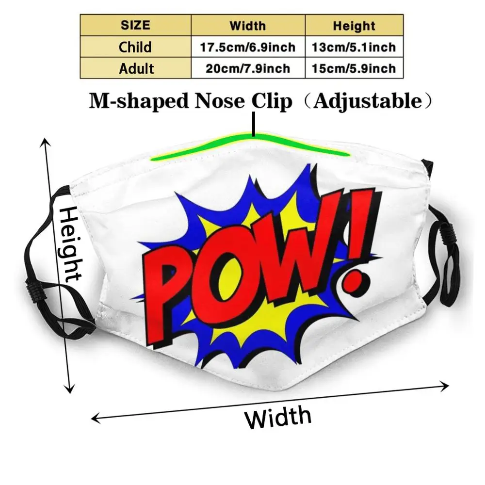 Забавная крутая Тканевая маска Pow! в стиле комикса магазин Ver2Ion одежда для музыки