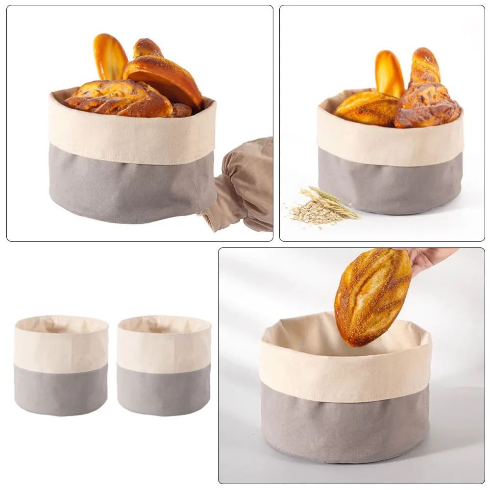 

2pcs Reusable Cotton Bread Pouch Easy to Carry Bread Bag Loaf Bag Bread Basket