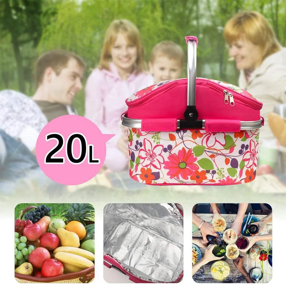

Picnic Hamper Basket Thermal Picnic Case Outdoor Folding Thermal Insulation Bag For Outdoor Meal Picnic Basket Cooler Bag