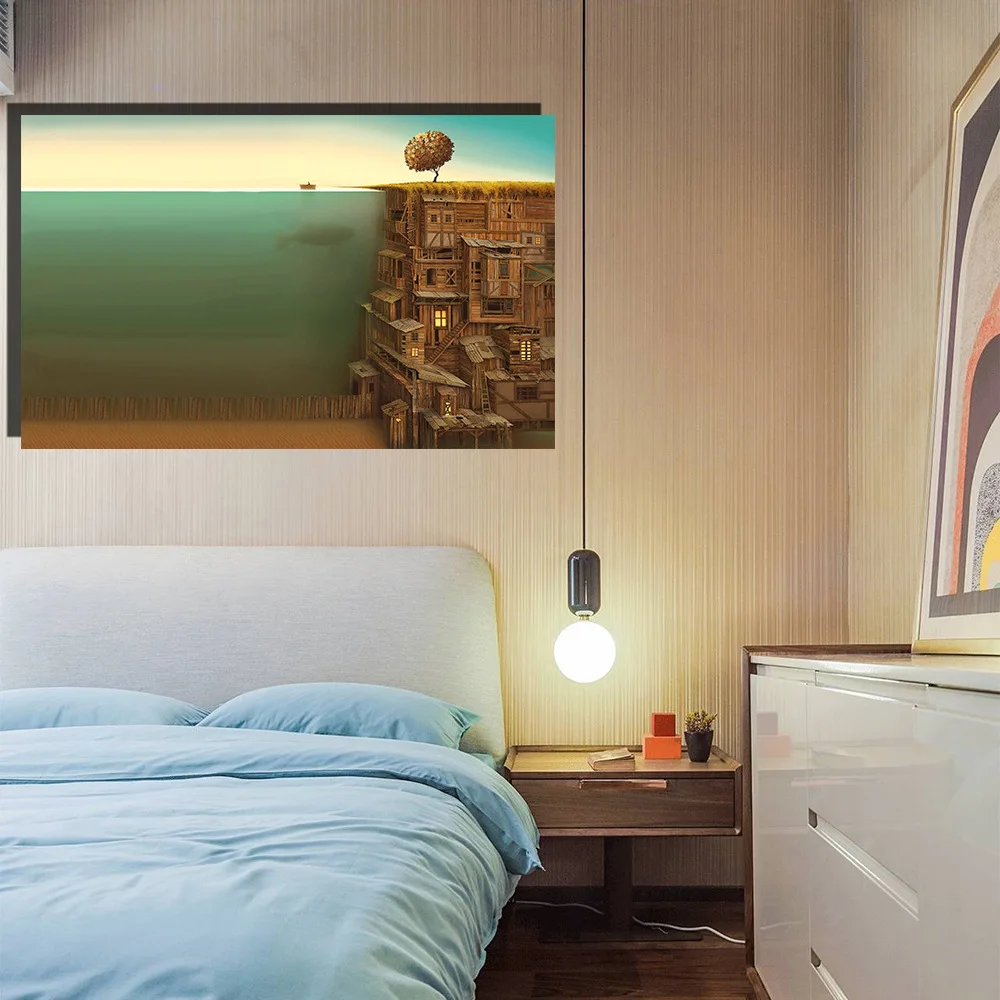 Современный дом один абстрактный подводный картина маслом украшение холст