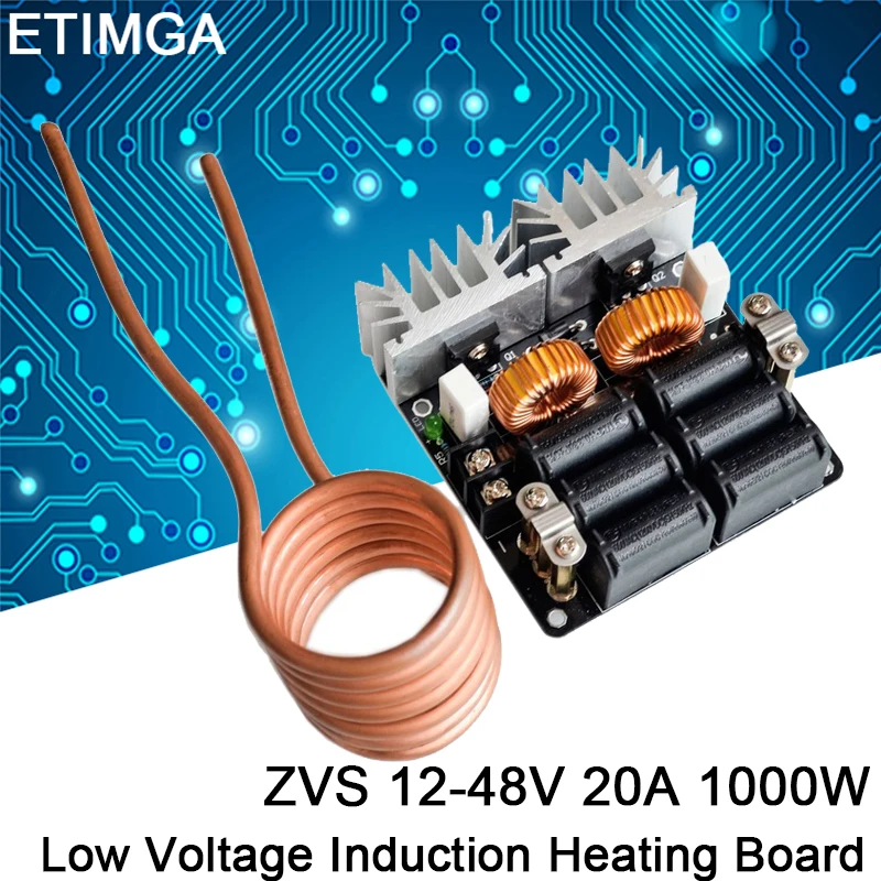 Низкий ZVS 12-48 В 20A 1000 Вт низковольтный индукционный нагревательный модуль