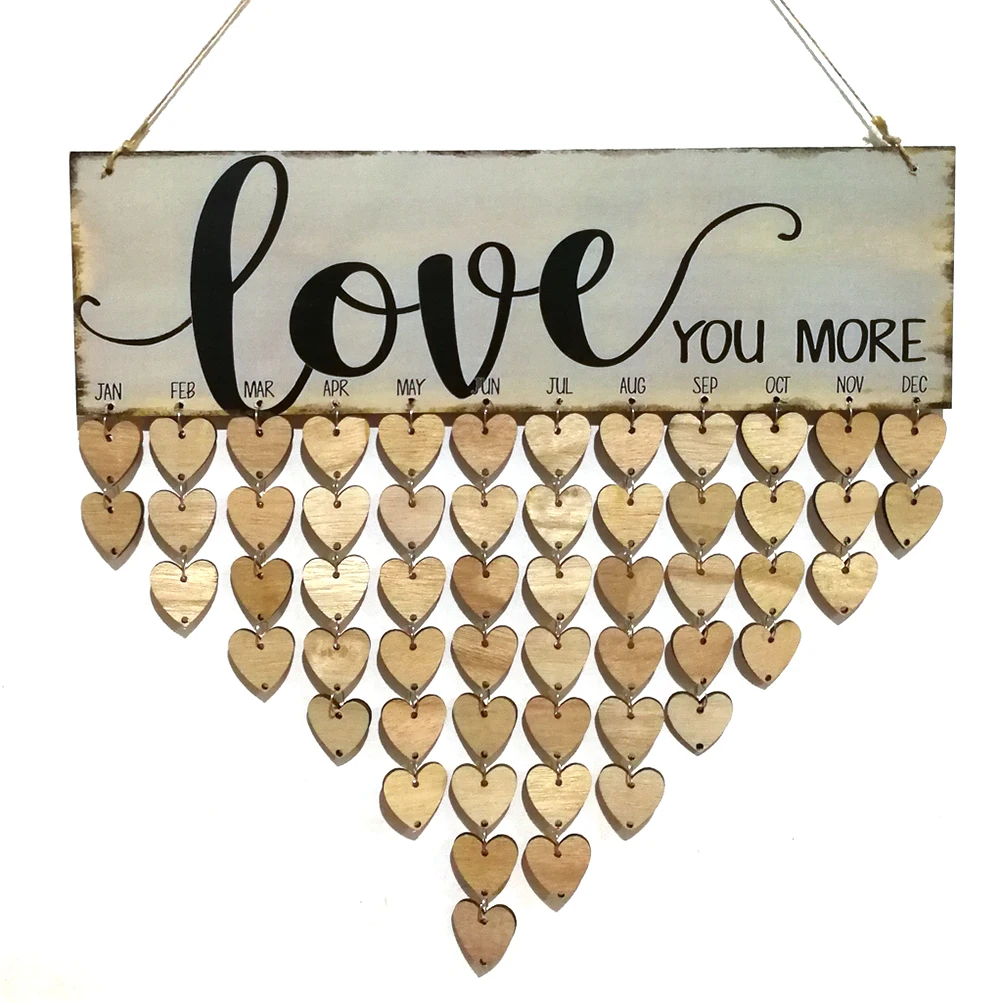 Love You More Family Birthday Planner доска деревянная подвесная табличка знаки для дня рождения