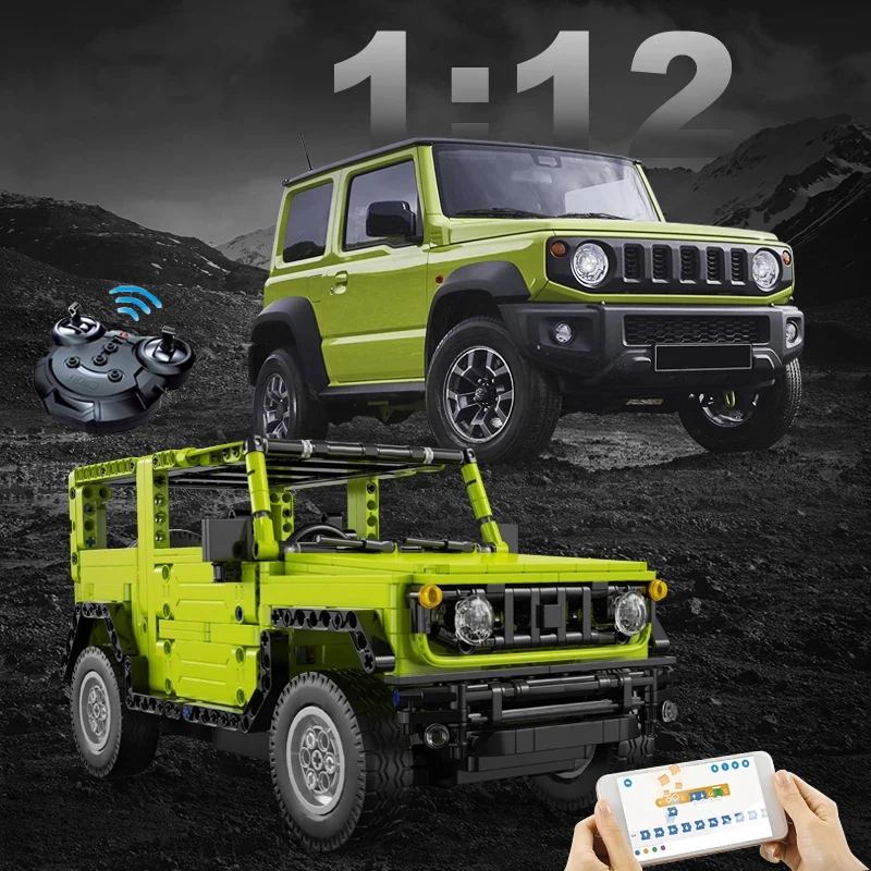

Cada 579Pcs 1:12 Suzuki Jimny SUV RC Off-Road Vehicle Technical Building Blocks Bricks Toys For Children Gift Boys Brinquedos