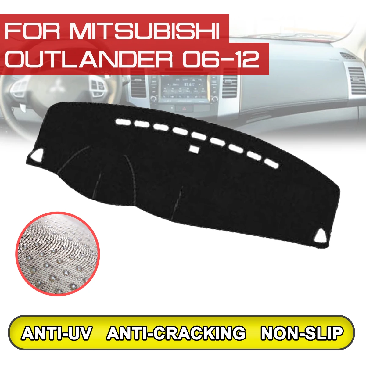 

Коврик для приборной панели автомобиля Mitsubishi Outlander 2006 2007 2008 2009 2010-2012, противогрязный нескользящий коврик для приборной панели, защита от УФ-л...