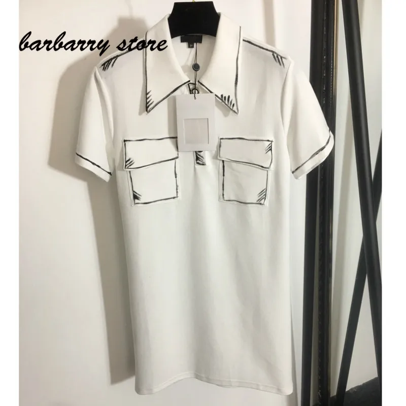 

Роскошное Брендовое женское платье 2021 года с карманами и мультяшными надписями, модное темпераментное свободное Повседневное платье с лац...