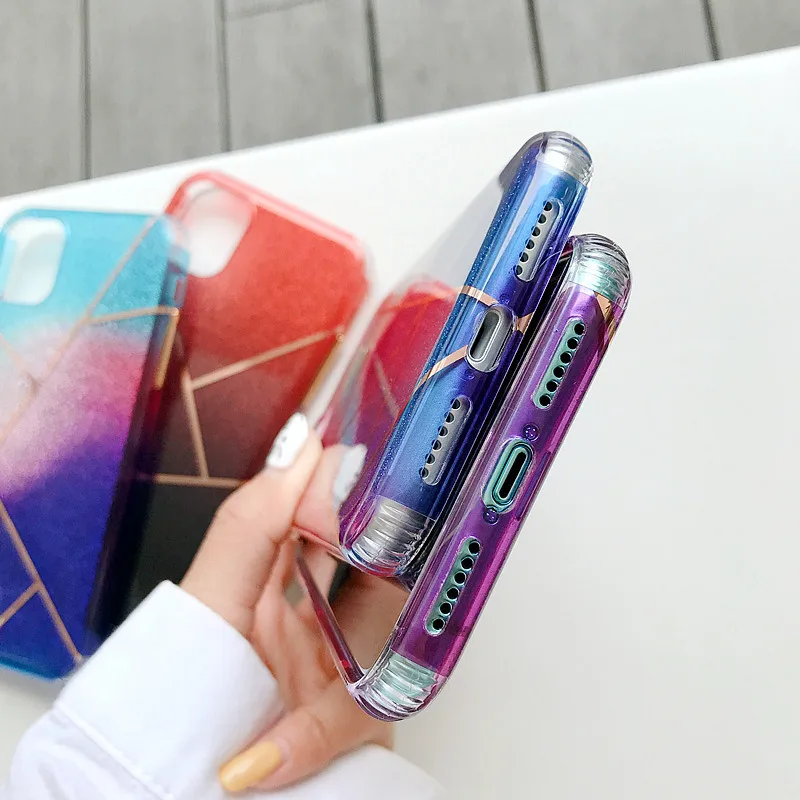 Роскошный градиентный блестящий чехол для телефона iphone 11 pro max 7 8 6 6s plus X Xs XR