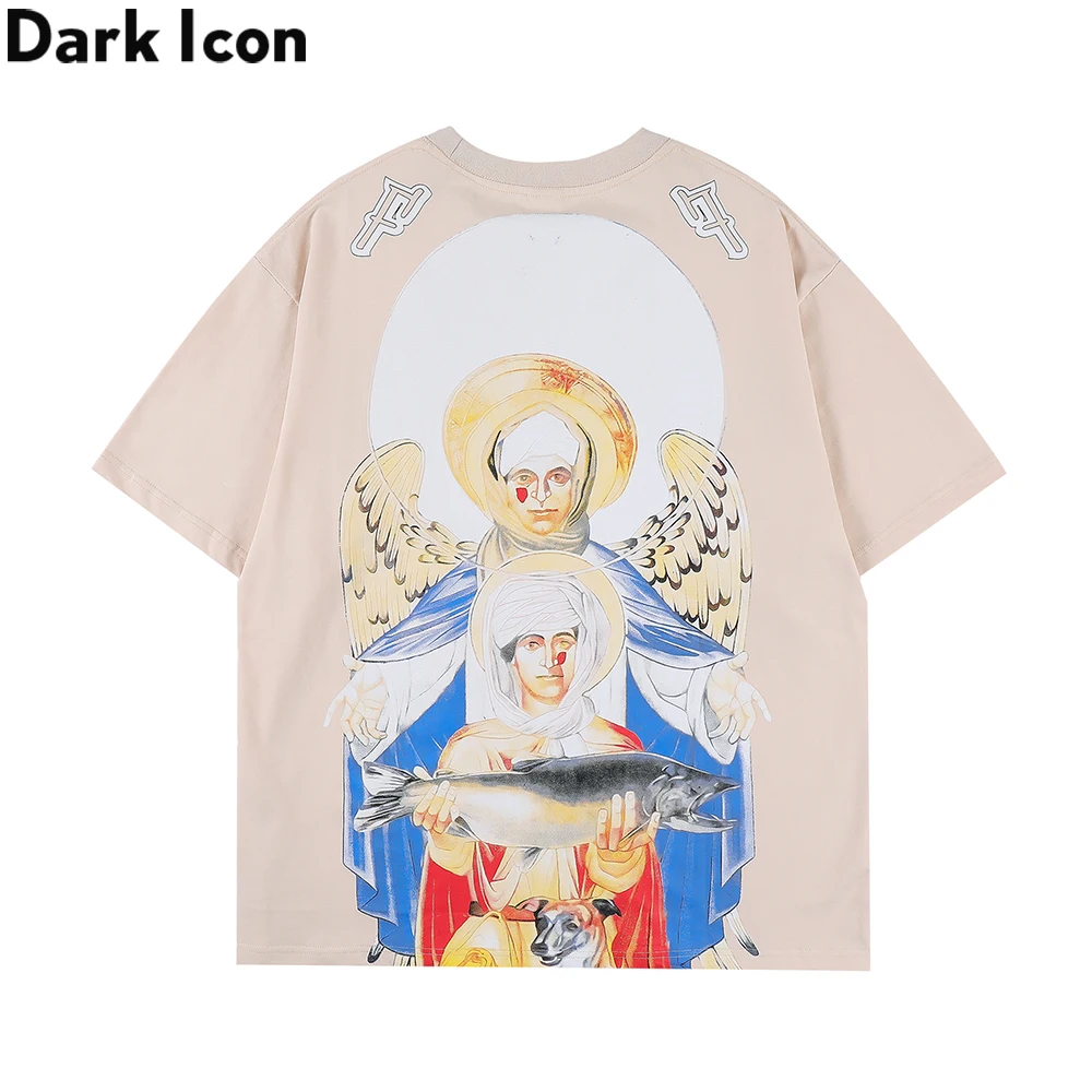 

Dark Icon Printing Men's T-shirt Short Sleeve Summer Streetwear Tshirts for Men Cotton Tee
