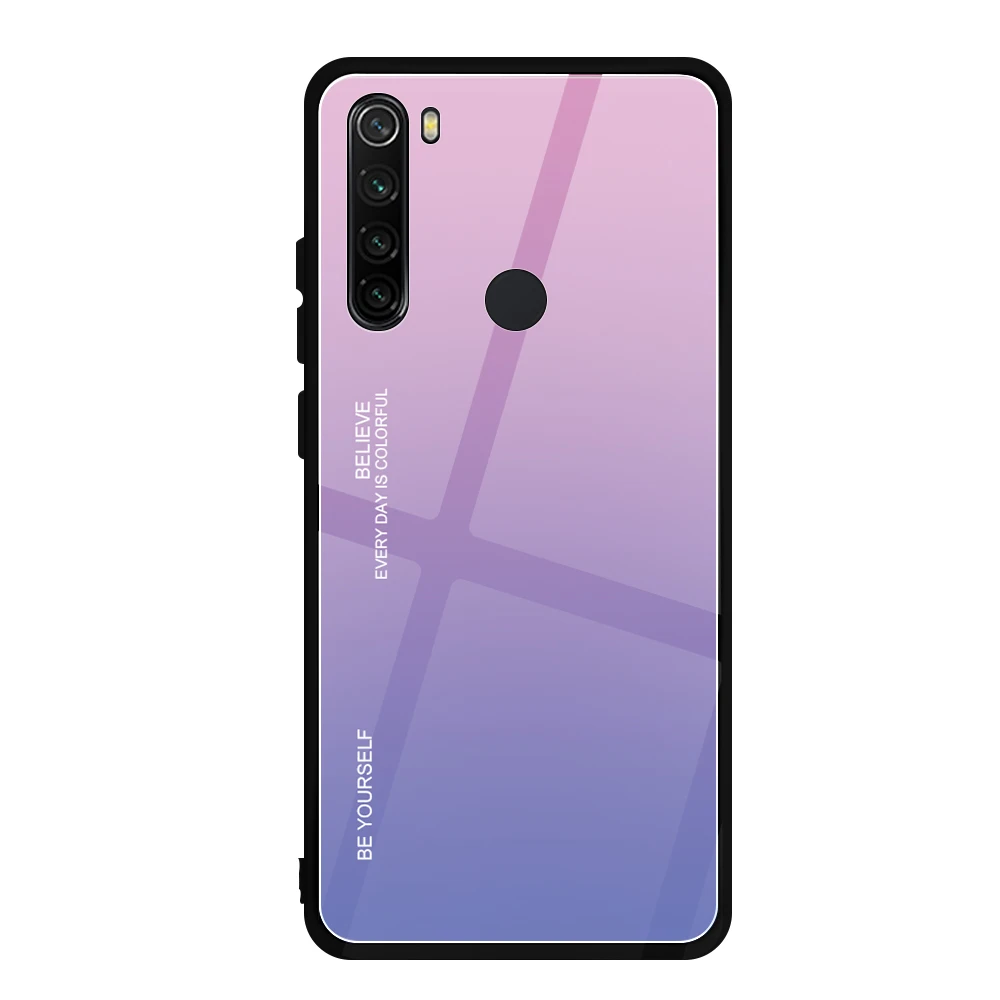 Для Xiaomi Redmi Note 8 Pro Чехол из закаленного стекла роскошный градиент Мягкий силиконовый чехол для xiomi Redmi Note 8 чехол - Цвет: 2