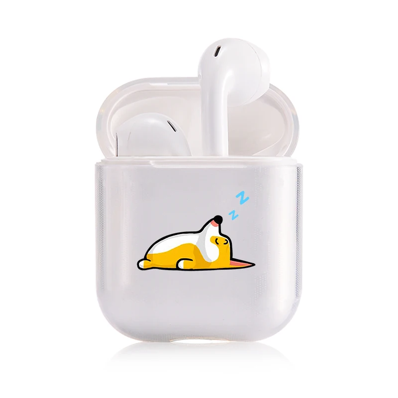 Жесткий прозрачный чехол для наушников Apple airpods 1 чехол Роскошные домашние животные собака корги прозрачный Air Pods чехол для Airpods 2 защитный чехол - Цвет: I201251