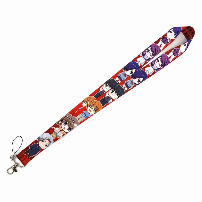 

1 Pcs Cute Japan Anime Tokyo Ghoul Kaneki Ken Neck Strap Lanyards Mobile Phone Key Chain Camera ID Badge Holder Figure Toys