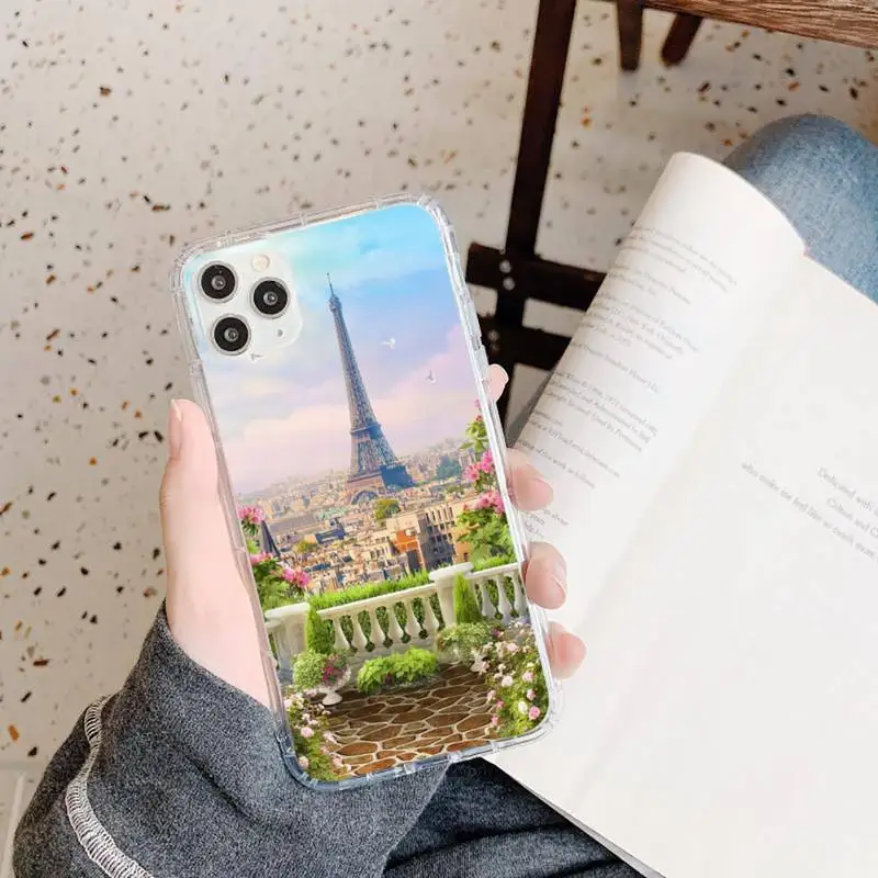 

Love Paris Eiffel tower France Phone Case Transparent soft For iphone 5 5s 5c se 6 6s 7 8 11 12 plus mini x xs xr pro max
