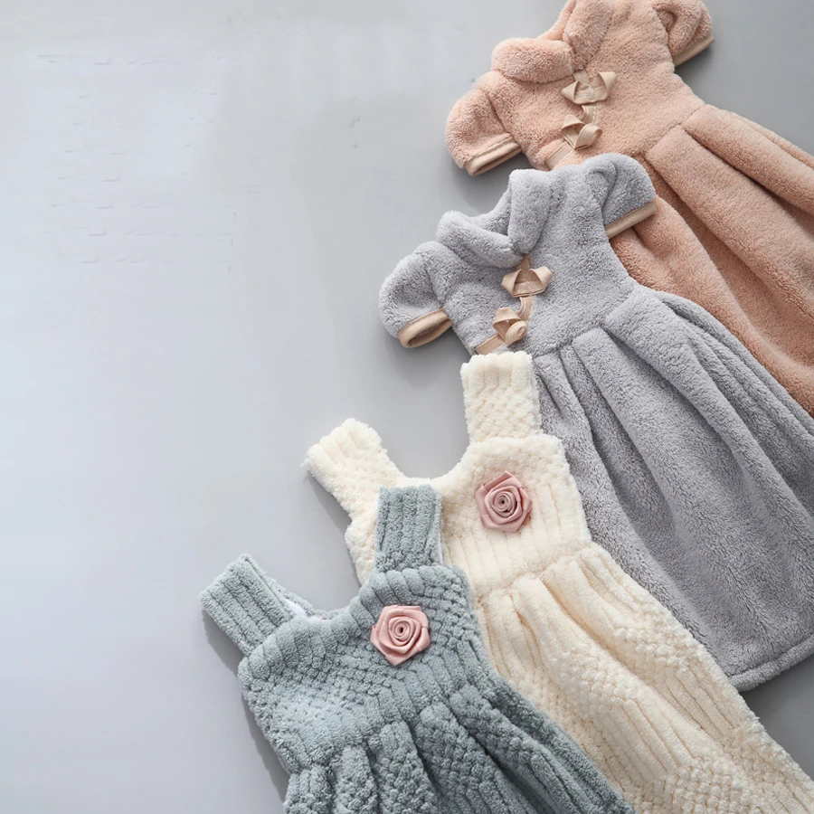 Милая Толстая искусственная кожа с вешалкой кухонная тряпка для мытья посуды