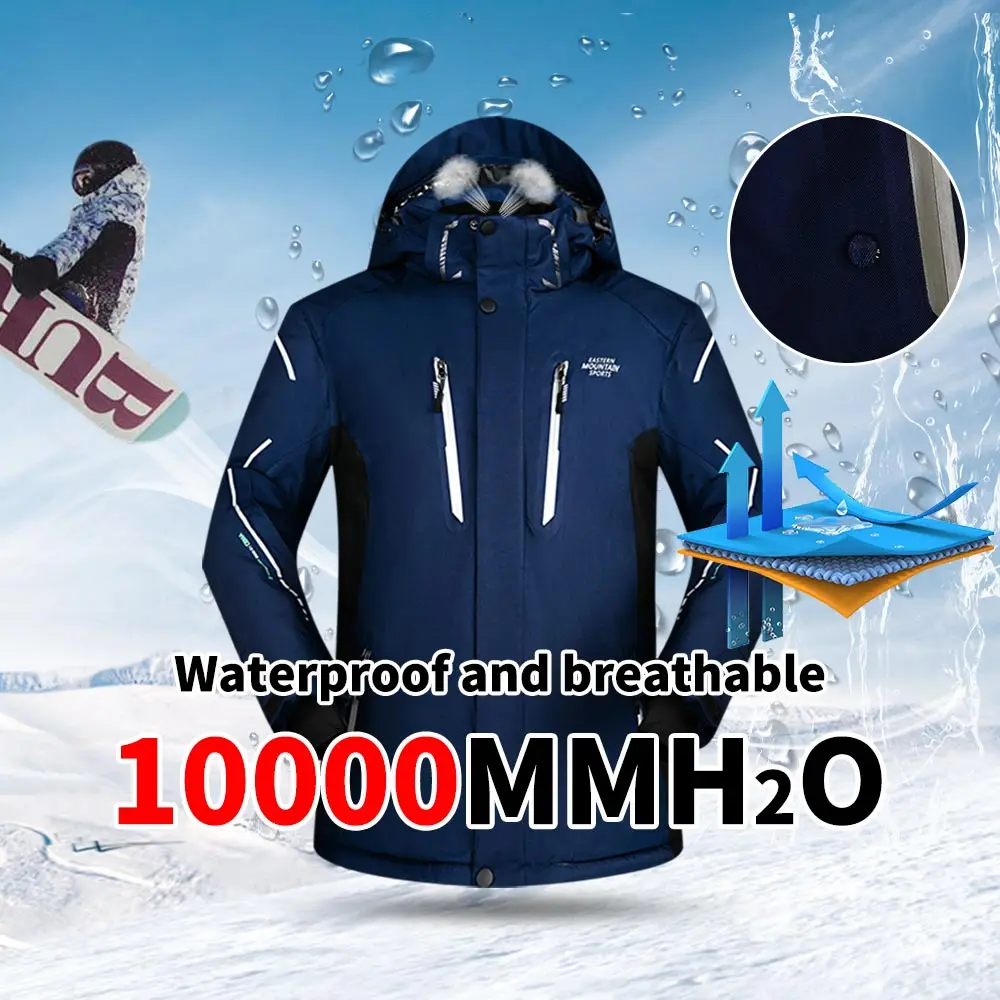 Лыжный костюм мужской, теплый, водонепроницаемый, ветрозащитный, куртка + штаны для катания на лыжах и сноуборде, размера плюс от AliExpress RU&CIS NEW