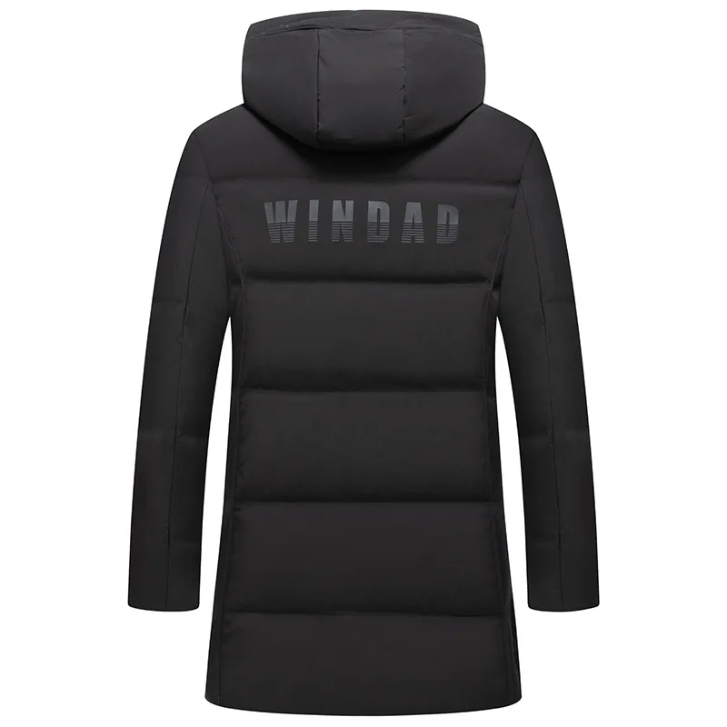 

Men's mid long hooded winter cold resistant coat fat man fashion down jacket