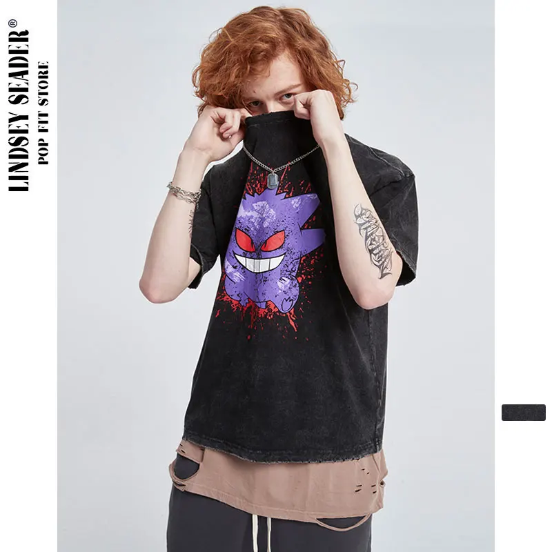 Мужская винтажная футболка в стиле хип-хоп повседневная хлопковая с коротким