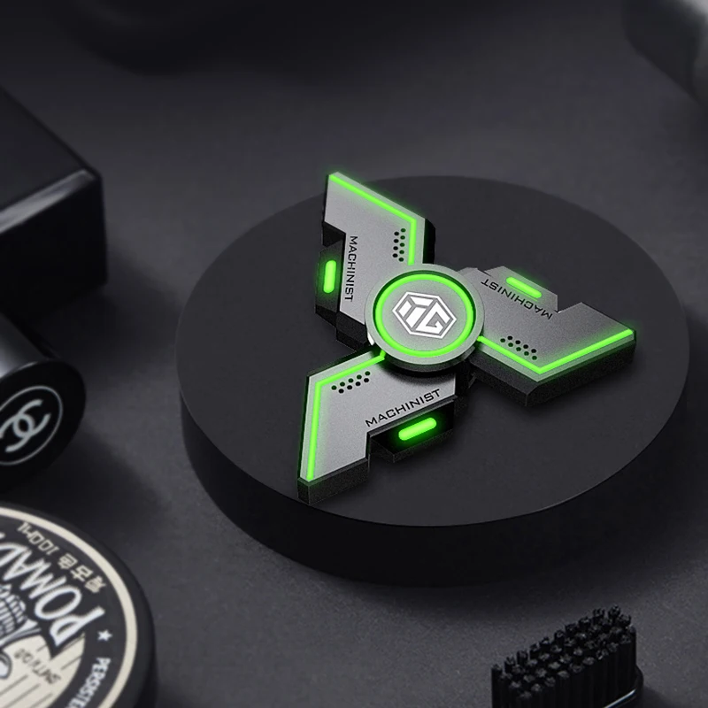 Spinner luminoso multifunci&oacute;n para aliviar el estr&eacute;s, giroscopio de mano, armadura mec&aacute;nica de aleaci&oacute;n de Metal, juguete para regalo-4