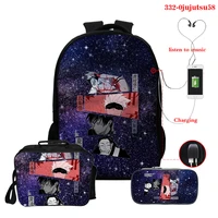 canvas travel bags hight capacity backpack jujutsu kaisen 3d print bags funny anime bapacks harajuku schoolbags waterproof bag