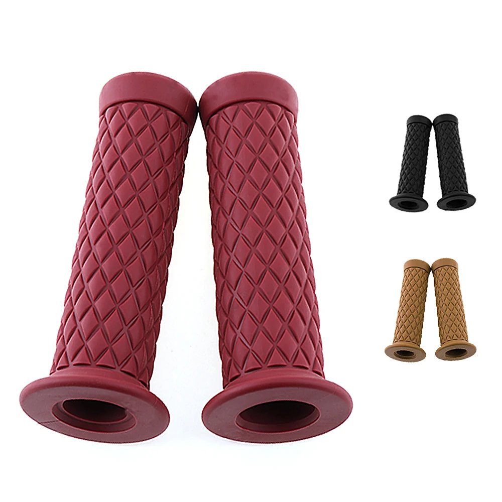 2 шт./лот 22 мм Универсальный мотоциклетный Ретро резиновый руль рукоятка с