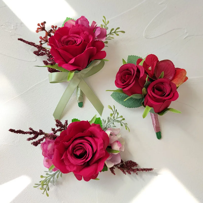 

Бутоньеры, цветок, свадебные аксессуары для невесты, корсажное украшение, браслет, цветы, розы, Мужская Свадебная булавка, брошь на лацкан