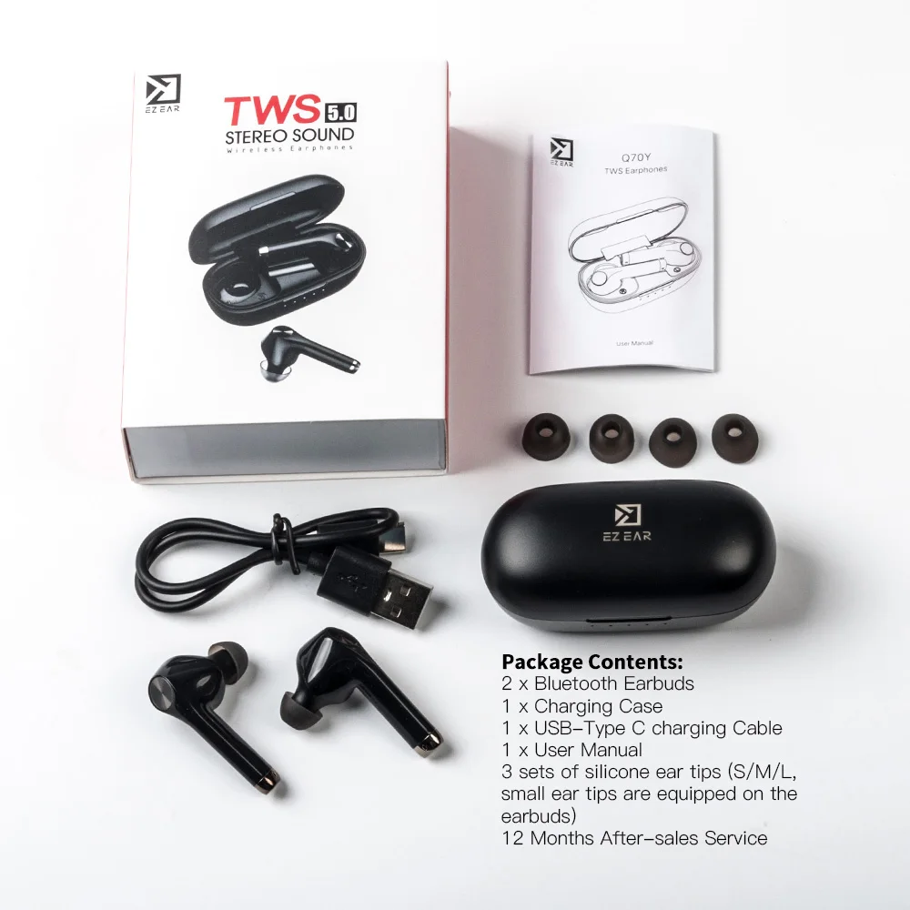EZEAR Q70Y TWS wireless Bluetooth 5.0 earphone Touch Control Earphones Sports 3D stereo earphones KZ ZSN PRO | Электроника