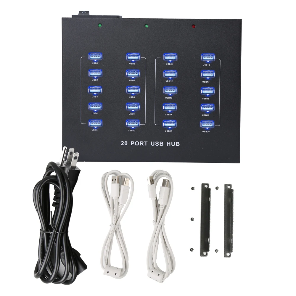 Sipolar промышленных Класс 110 V-220 V 20 Порты и разъёмы USB 2,0 концентратор USB зарядка док-станция USB станция Зарядное устройство с 5V22A Мощность адаптер для 3g модем