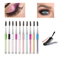 2022 shiny rhinestone eyebrow comb eyelash mascara wands applicator beauty makeup eye brush makeup tools wands spoolies brushes