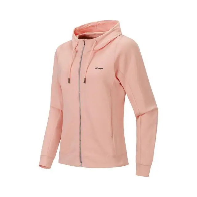 Li-Ning женский спортивный свитер с капюшоном, свободный крой, 82% хлопок, 18% полиэстер, карманы, подкладка, спортивный свитер с капюшоном, AWDP382 CJAS19 - Цвет: AWDP382-2H