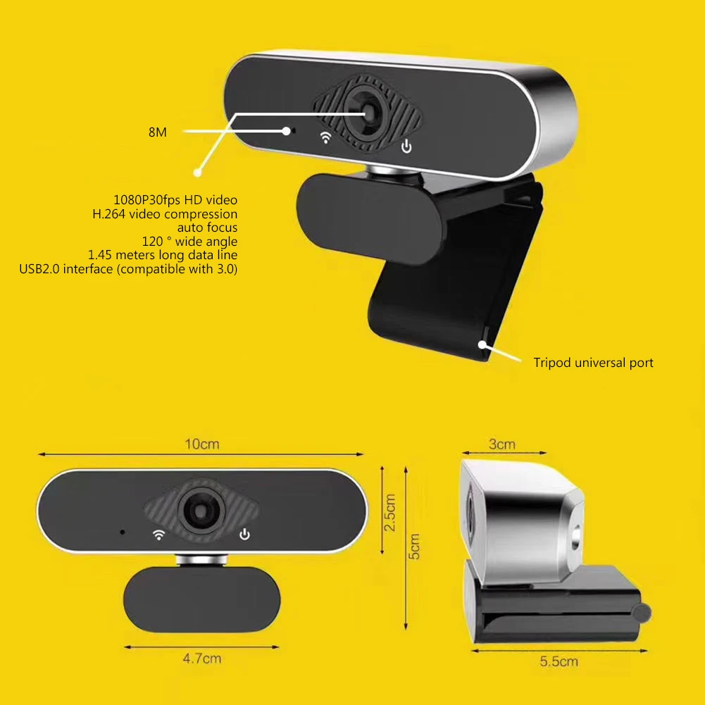 

1080P HD Webcam With Mic Portable PC Desktop Web Camera Cam Mini Computer WebCamera Cam Video Recording Work