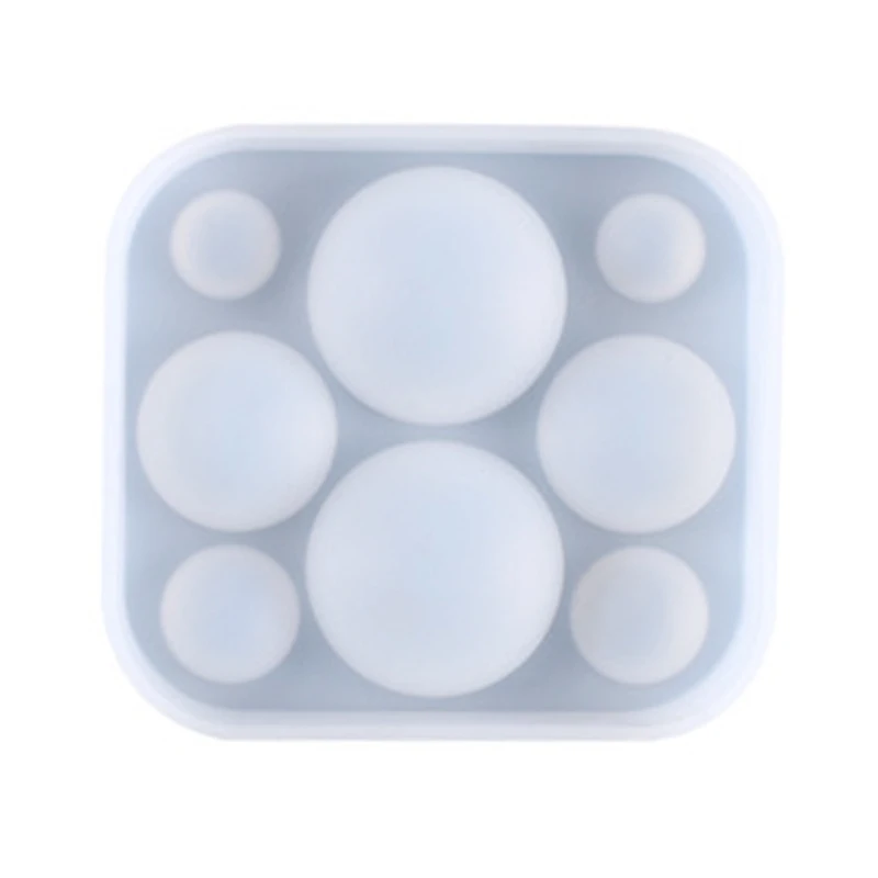 Crystal Epoxy Resin Mold Half Ball Beads Oblate Cabochon Pendant Silicone Mould B36D