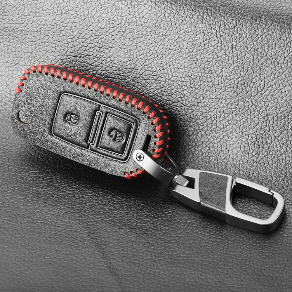 Кожаный чехол с двумя кнопками для Vw Volkswagen Golf Bora Jetta Seat Altea Alhambra Ibiza Polo T5 Passat