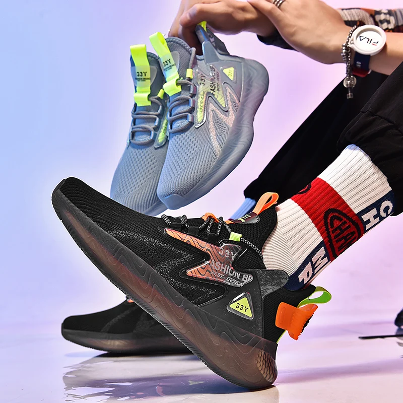 

Outdoor Mens Breathable Running Shoes Lace Up Wear-resistant Jogging Sports Shoe Outdoor Non Slip Fashion Comfortable Sneakers