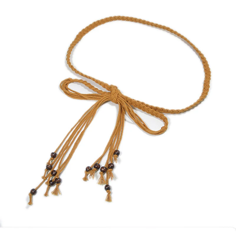 

New Decorative Waist Belt Women's Waist Rope Fashion Strap Slim Belt Tassel Knotted Waist Chain Dress Accessories