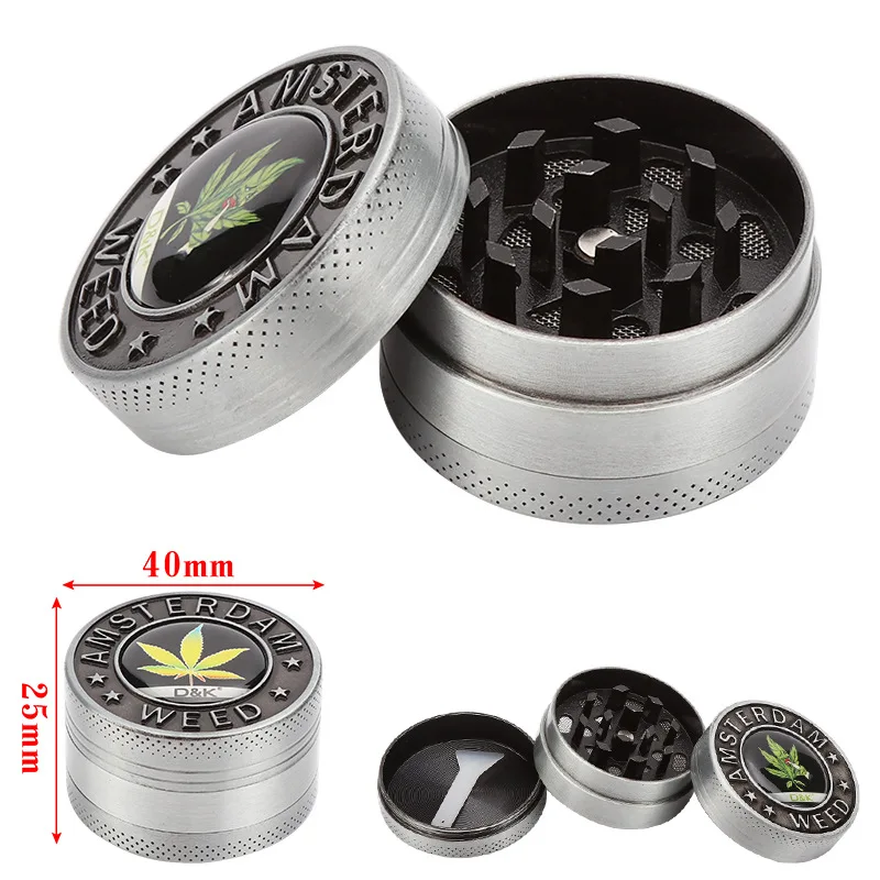 Измельчитель из цинкового сплава трехслойная мельница для трав 40 мм с фильтром