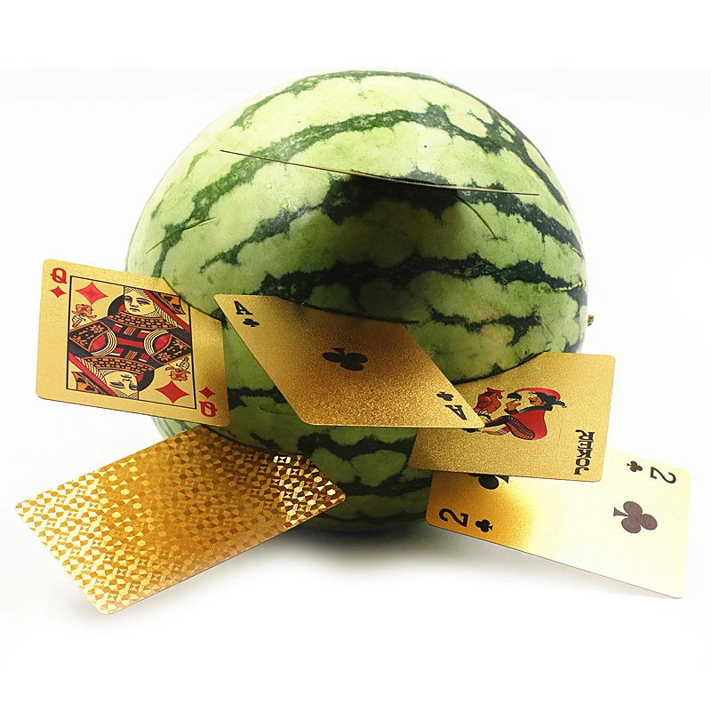24K золотые игральные карты колода для игры в покер Золотая фольга набор покера