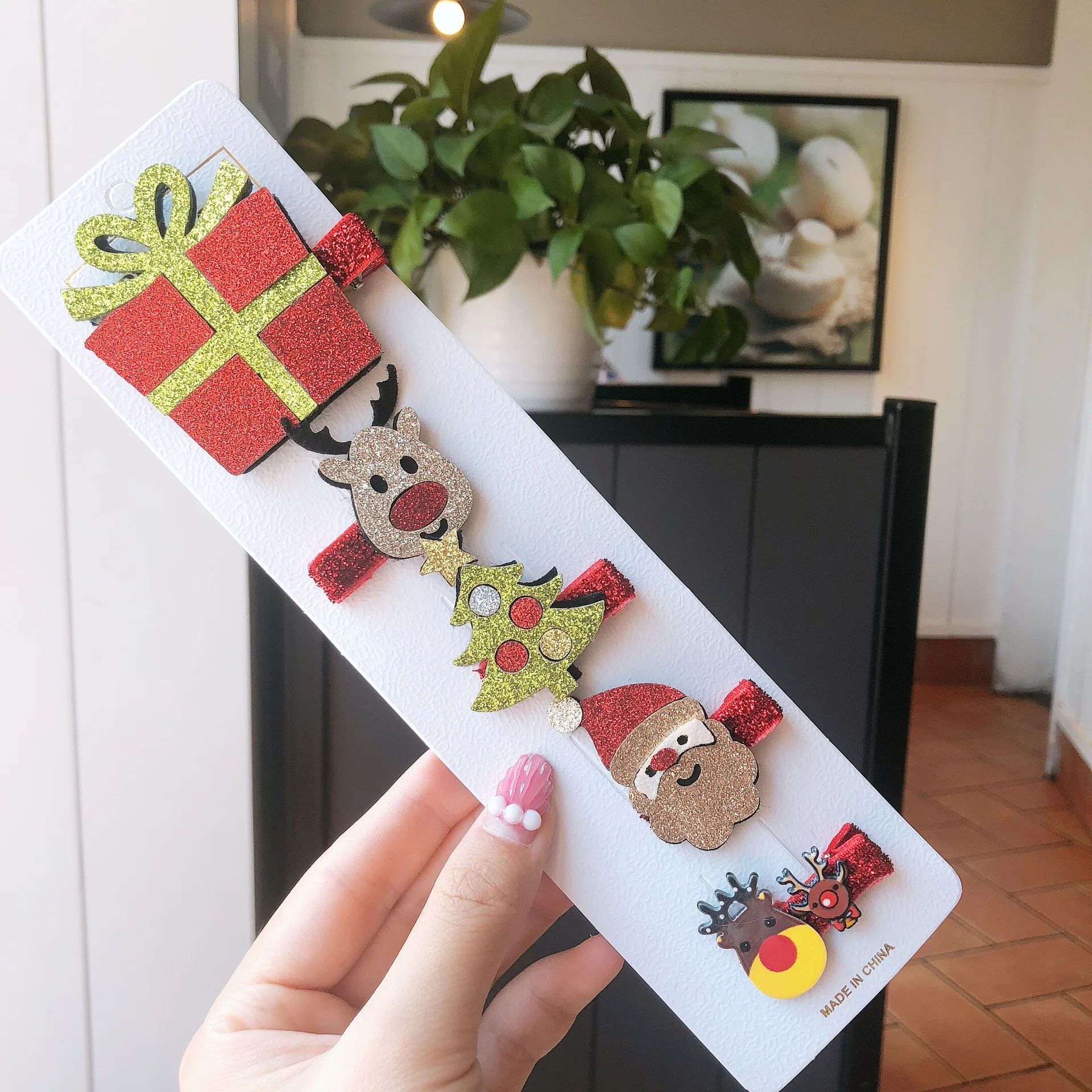 Набор милых рождественских заколок в Корейском стиле шапка Санта завязка для