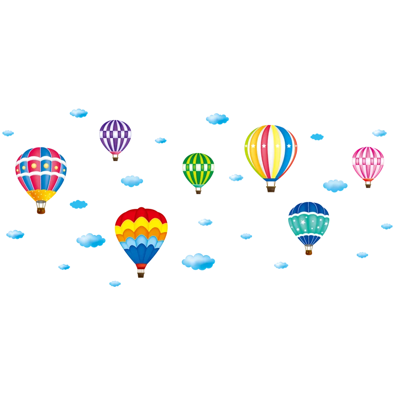 

Animals Trees Rainbow Wall Stickers DIY Hot Air Balloons Wall Decals for Kids Room Baby Bedroom Home Decoration