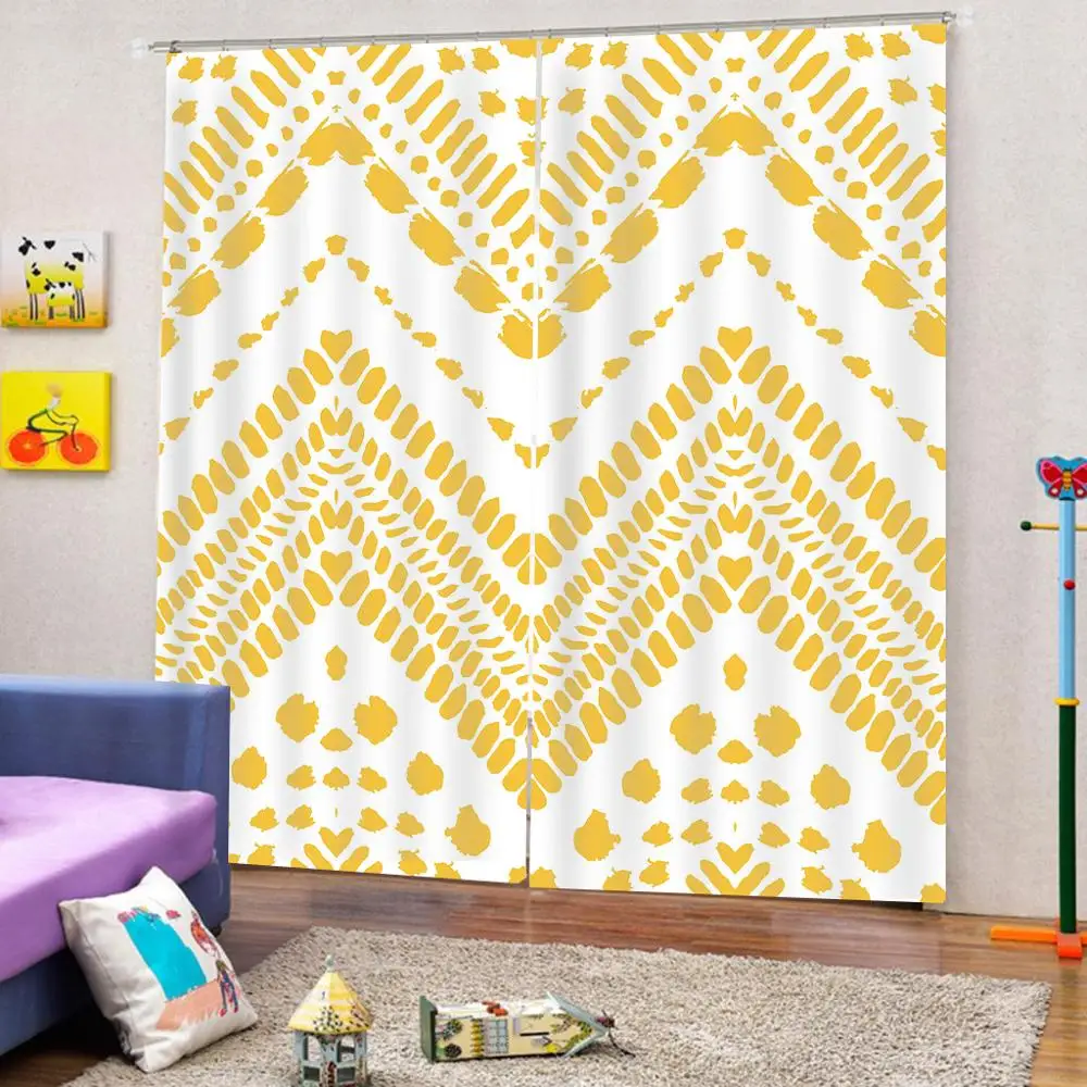 Желтые волнистые занавески для душа на заказ современные тканевые драпировки с