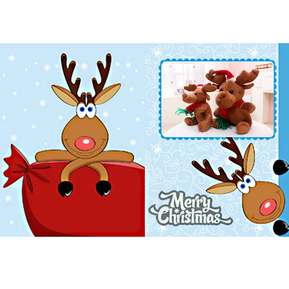 

Christmas Elk Doll Plush Doll With Music Play Box Christmas Gift Stuffed Soft Dolls Baby Children Kids Home Decoration