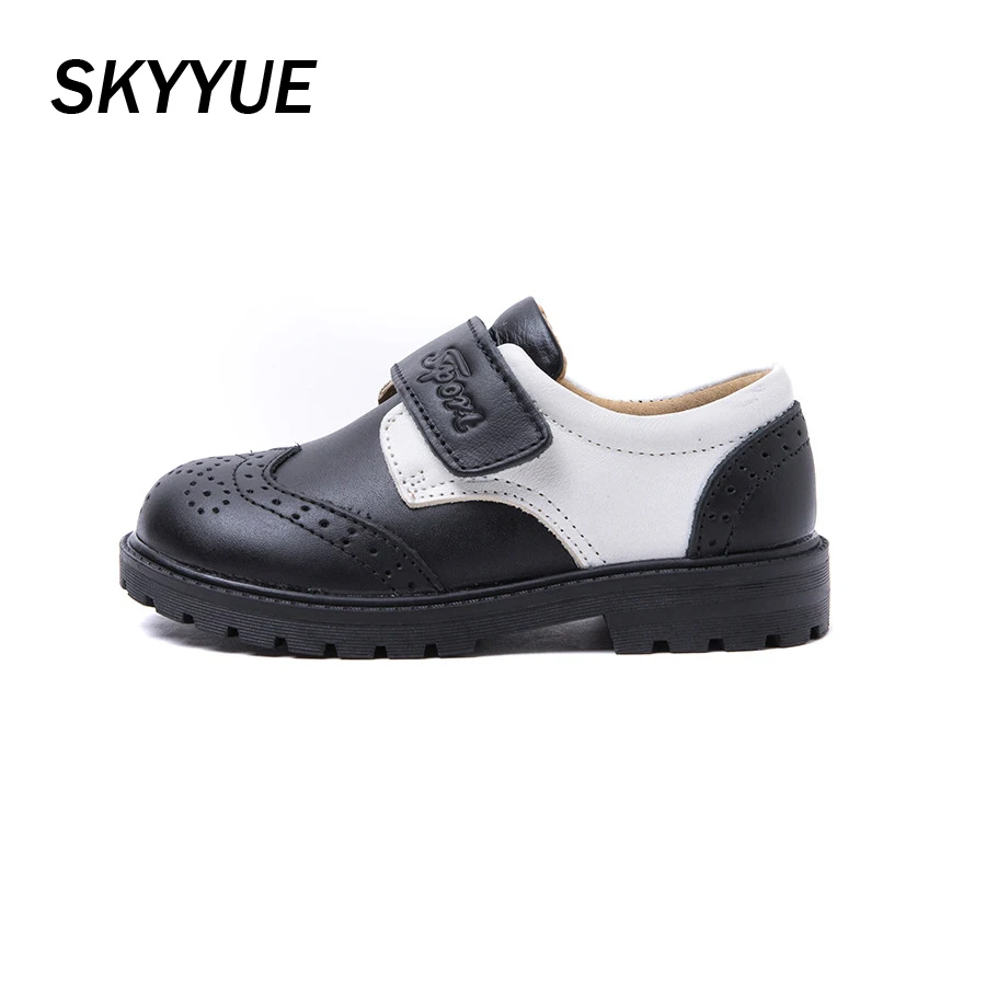 Детские туфли оксфорды из натуральной кожи черные вечерние мягкой на платформе