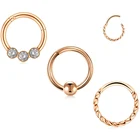 16 г нержавеющая сталь перегородка Кликер кольцо для носа хрящ для трагуса септума кольцо пирсинг ювелирные изделия