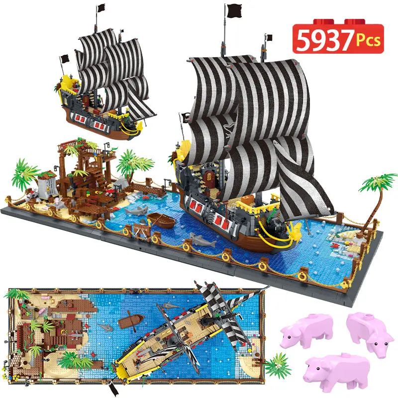 Конструктор городской пиратский корабль 5937 шт.|Блочные конструкторы| |