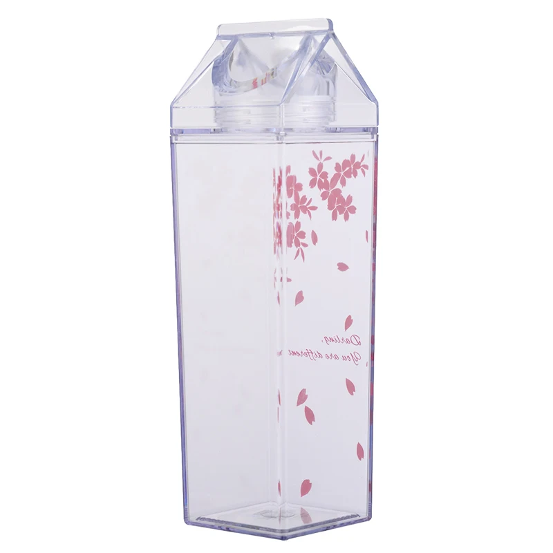 Портативная пластиковая бутылка для молока и воды прозрачная питья чашка