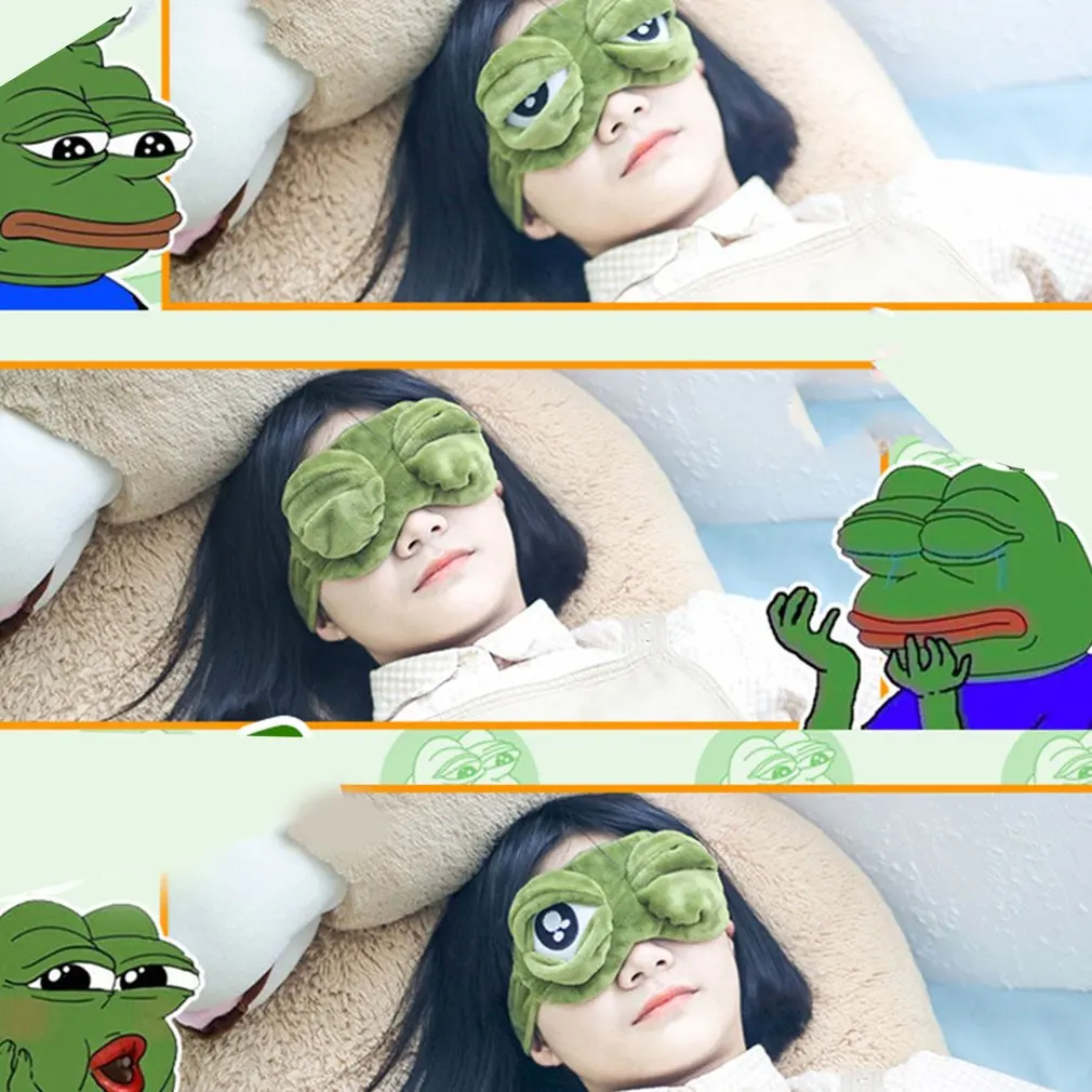Новинка милая маска для сна с глазами лягушек эластичная повязка на глаза