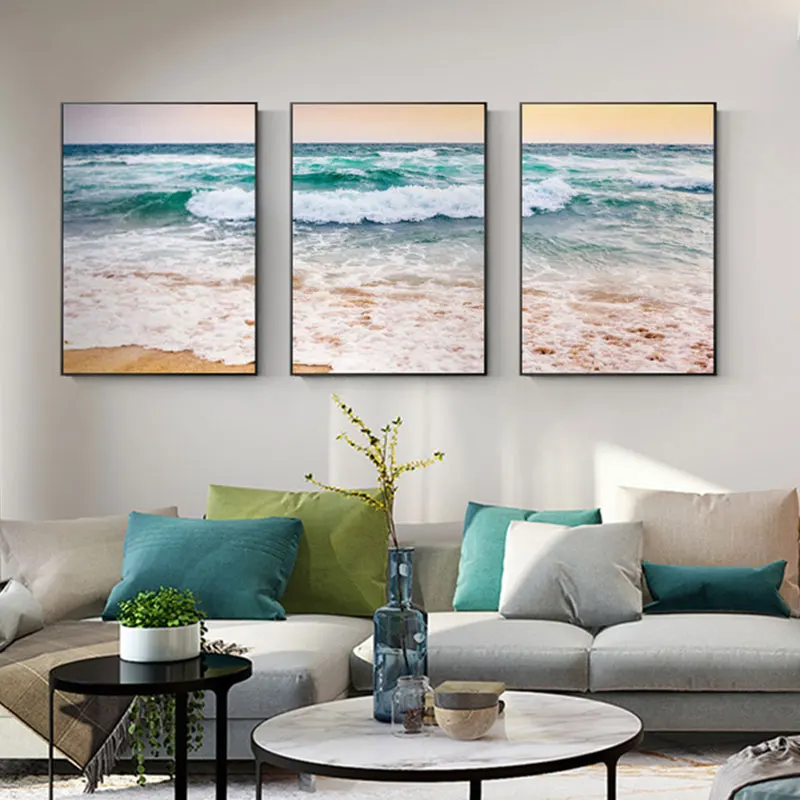 

Nordic Wall Pictures for Living Room Bedroom Seaside and Sunrise Landscape Wall Canvas Posters Modern Art Paint Home Decoration
