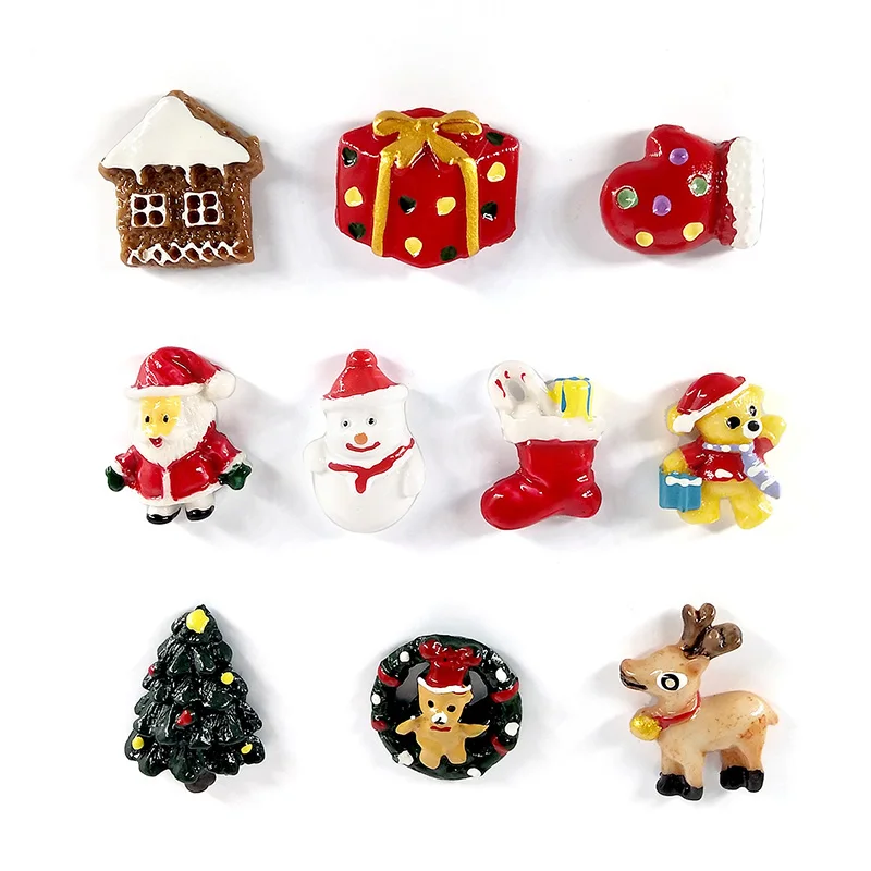 10pcs Christmas 10 шт полимерные сувенирные магниты для холодильника холодильники магнитные наклейки рождественские домашние украшения для Хэллоуина кухонные украшения Аксессуары - Цвет: 10pcs Christmas