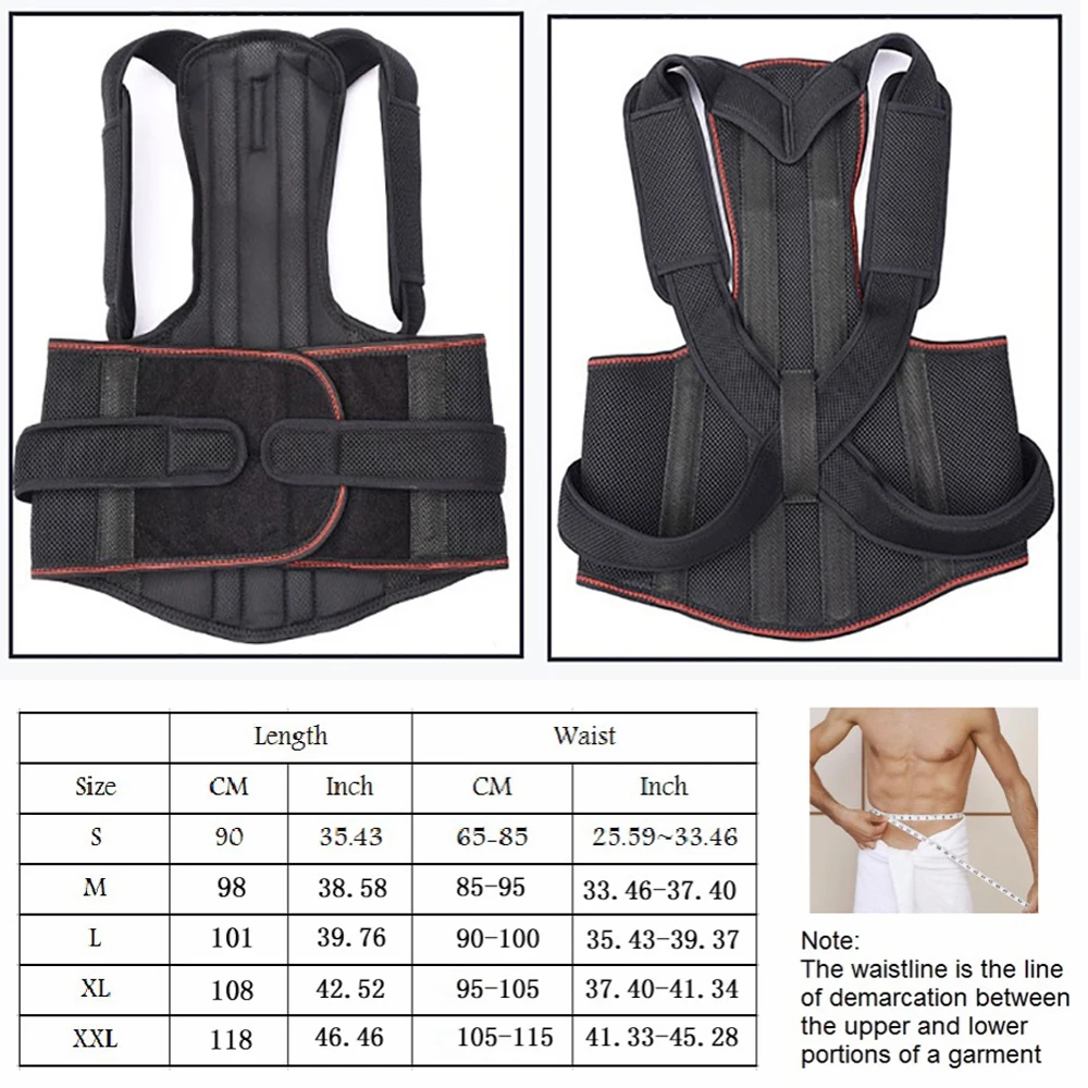 

Body Health Scoliosis Back Brace Waist Correcting Kyphosis Shoulder Posture Correction Spine Support Belt for Pain Relief Unisex