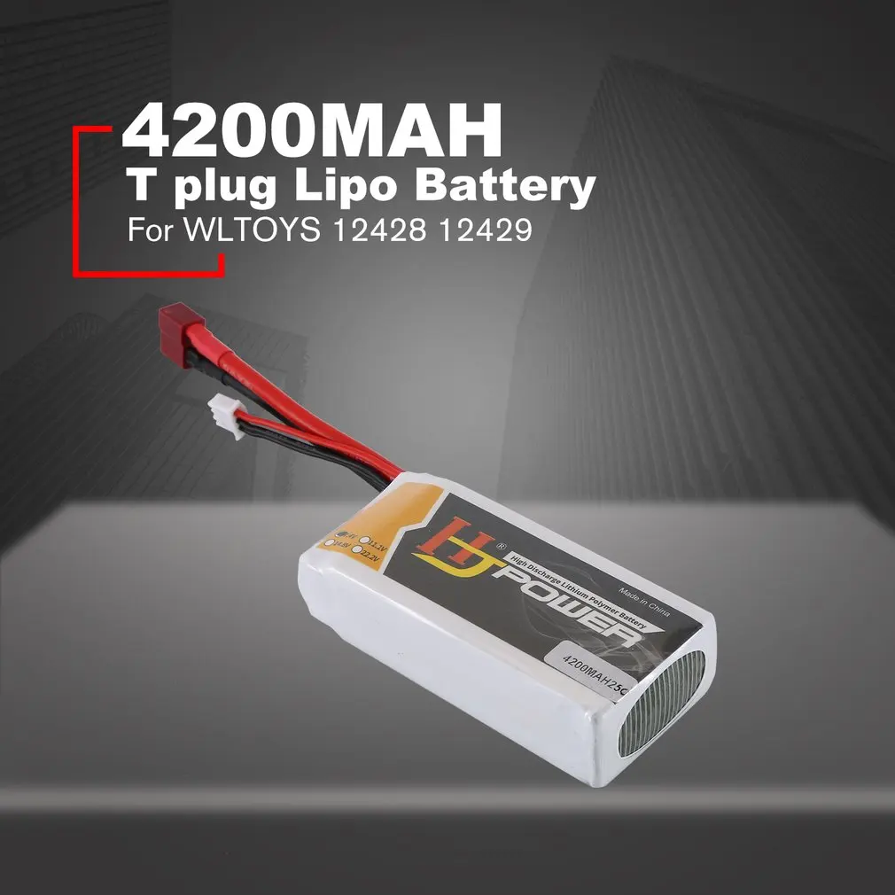 4200MAH 7,4 V 25C T plug Lipo батарея для WLTOYS 12428 12429 моделей автомобилей запасные части заменить аккумуляторные батареи